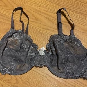 Grey lace bra